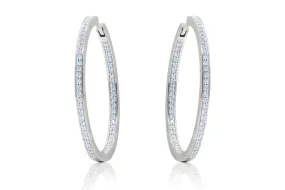 Arracadas Hoop DIAMOND - Oro 18k blanco - 35x2mm