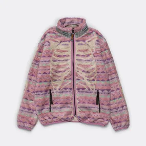 Ashland Stripe and Bone Fleece Zip Blouson in Pink.