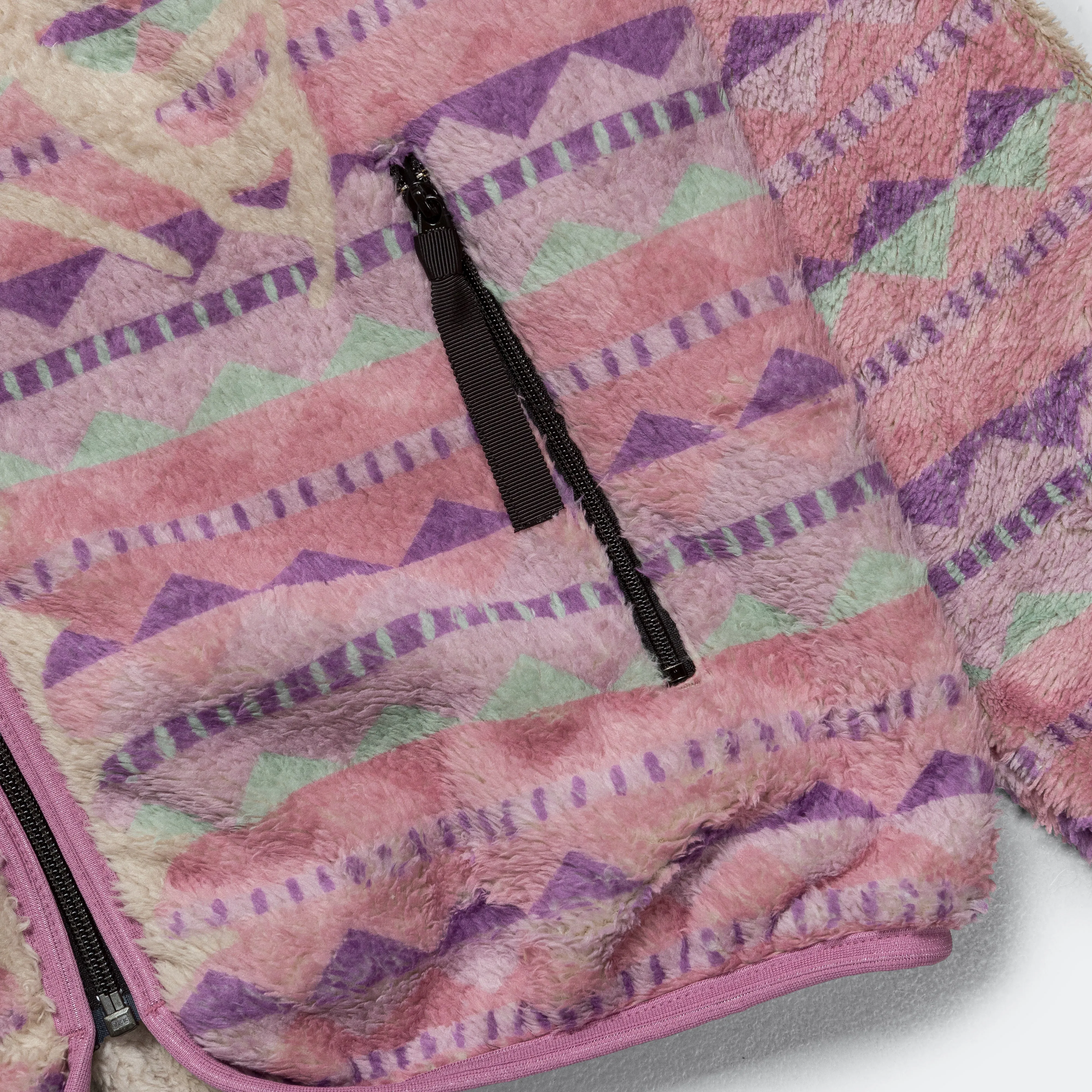 Ashland Stripe and Bone Fleece Zip Blouson in Pink.