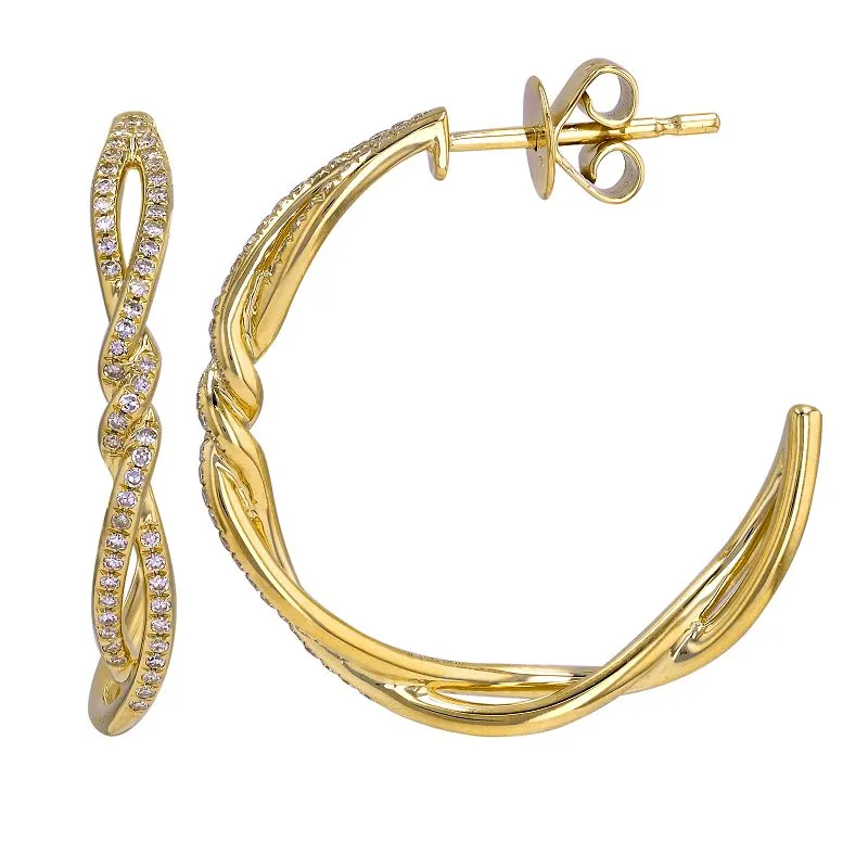 Asley Diamond Hoop Earrings