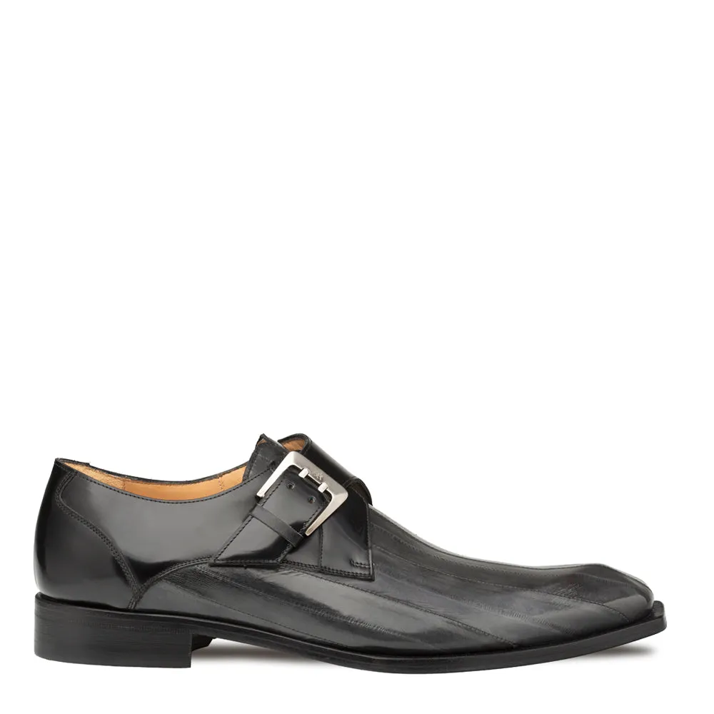 Asymmetric Monk Shoes with Eel Leather