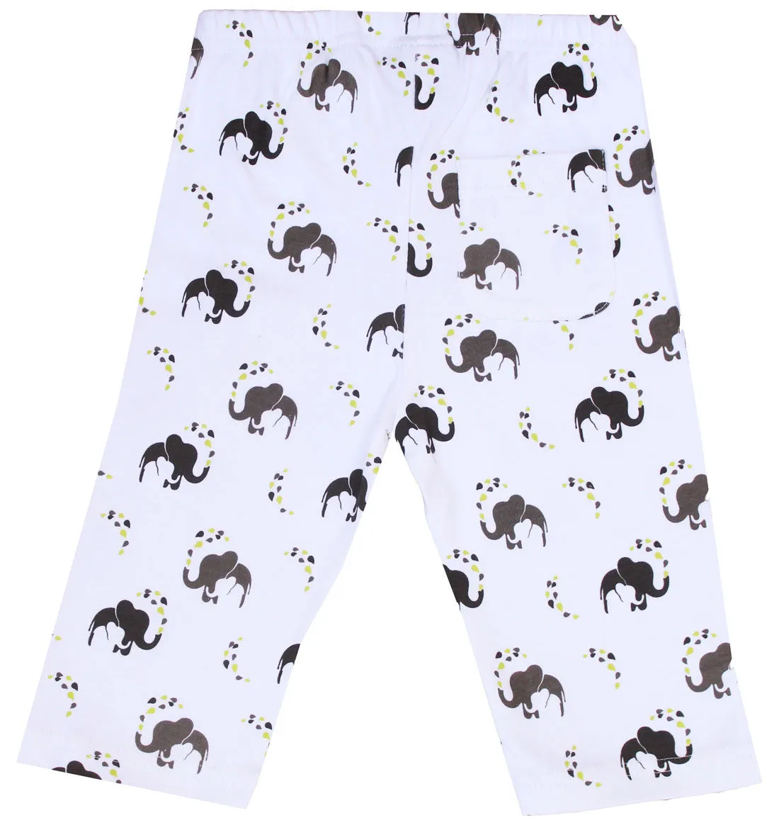 Baby Pants Organic Cotton Clothing - Elephant Design, 6-12 Months