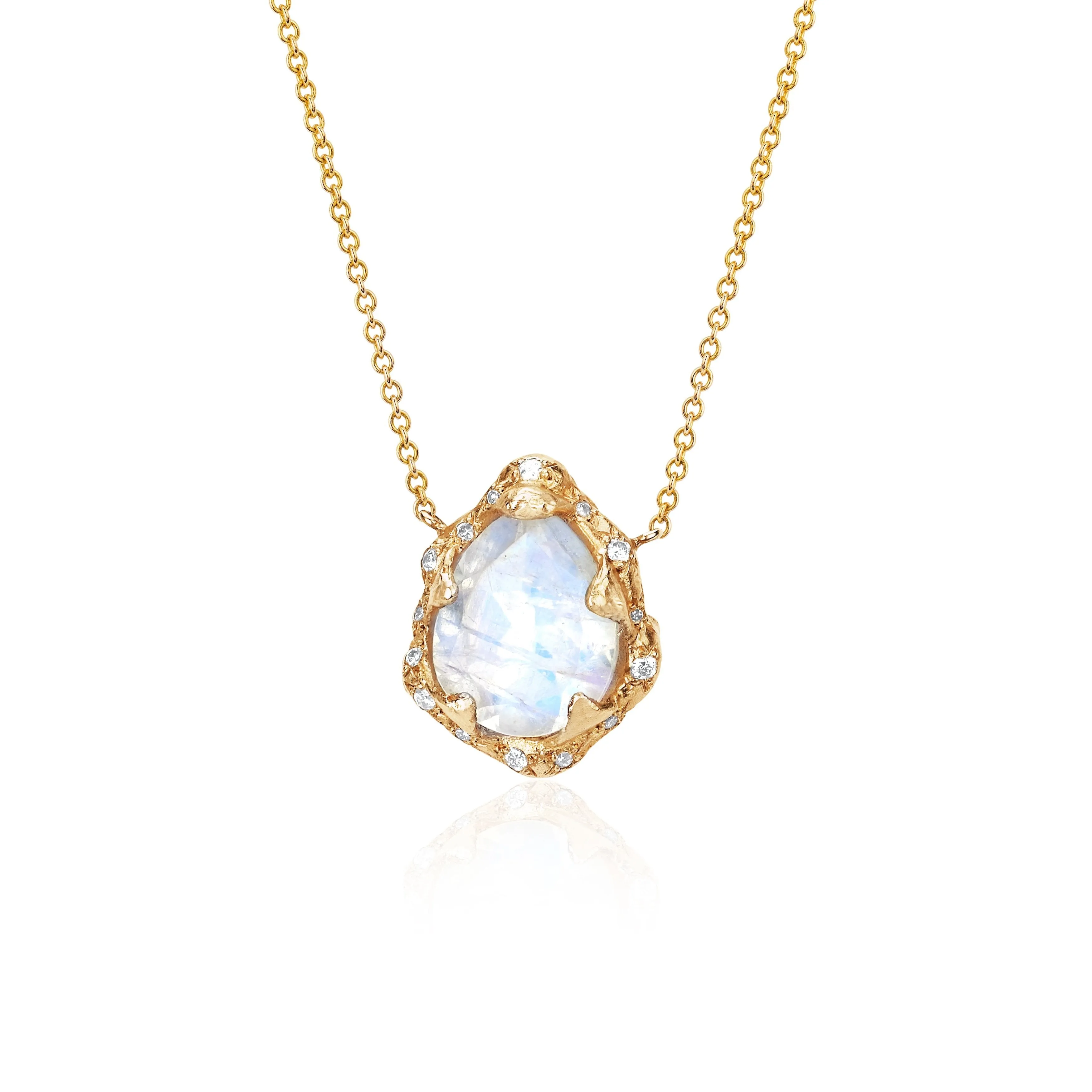 Baby Queen Water Drop Moonstone Necklace with Diamonds | Ready to Ship