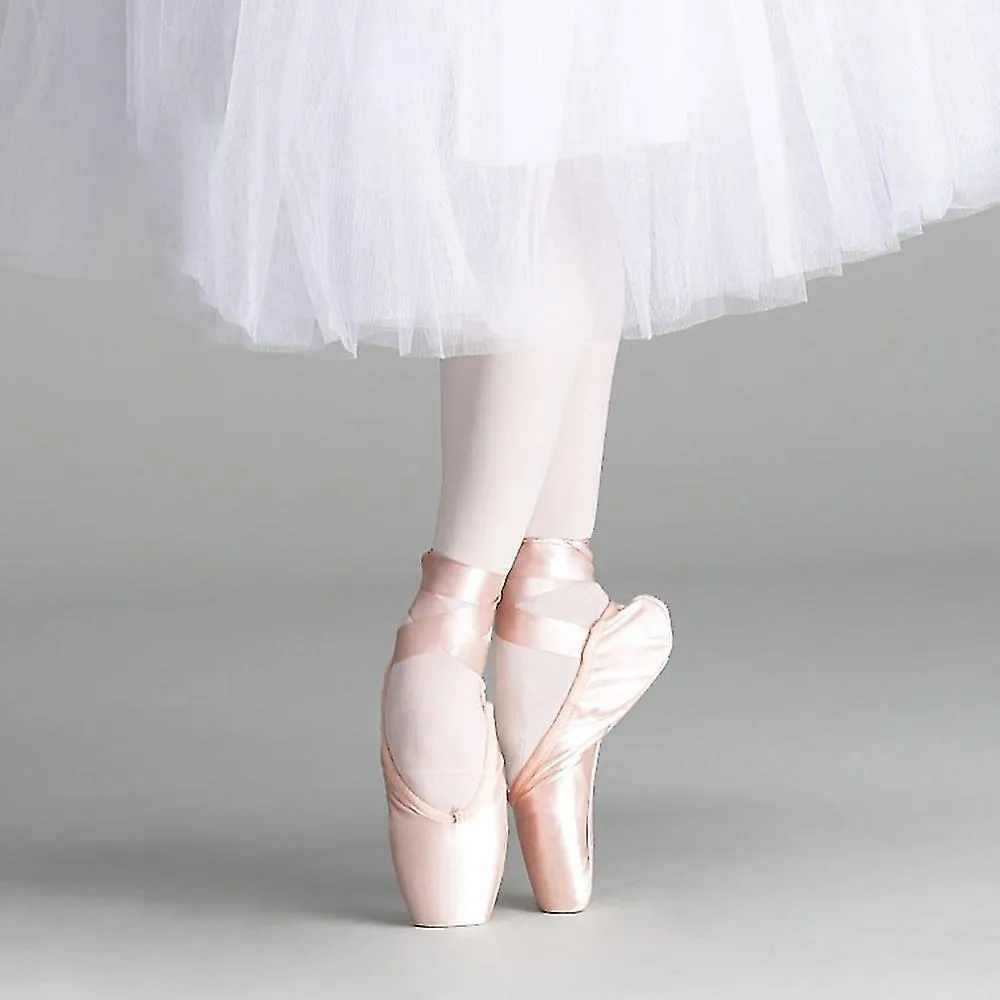 Ballet Pointe Shoes for Girls and Women with Ribbon Ballerina Shoes and Toe Pads