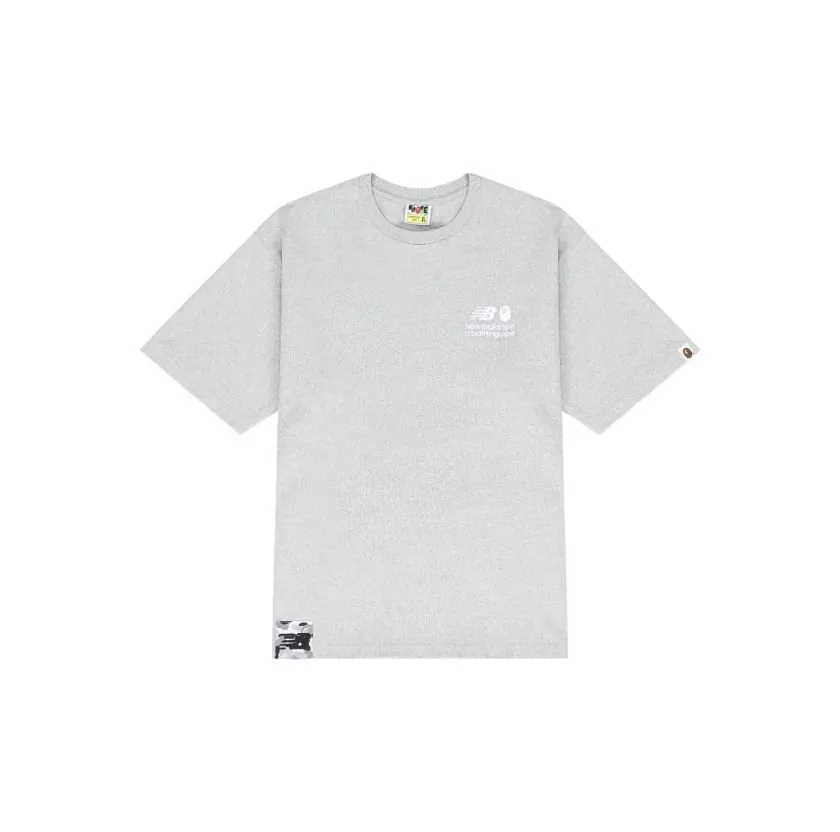 BAPE x New Balance Ape Head Gray Relaxed Fit T-Shirt