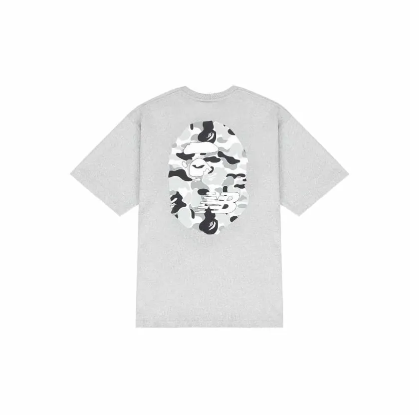 BAPE x New Balance Ape Head Gray Relaxed Fit T-Shirt