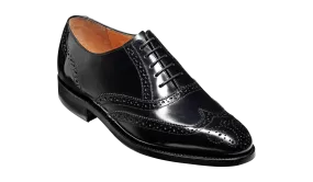 Barker Albert Full Brogue Shoe - Hi Shine Black