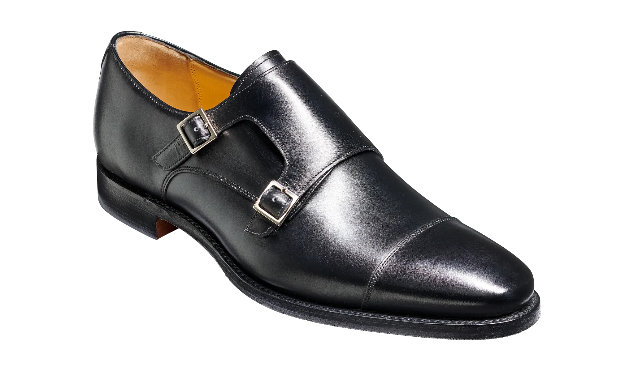 Barker Edison simple Monk Strap - Black Calf