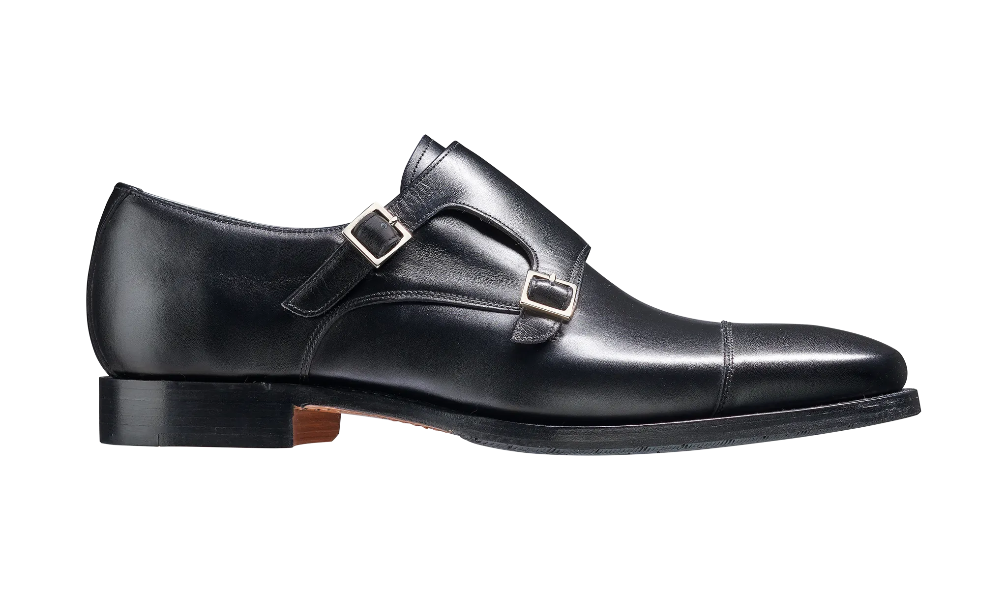 Barker Edison simple Monk Strap - Black Calf