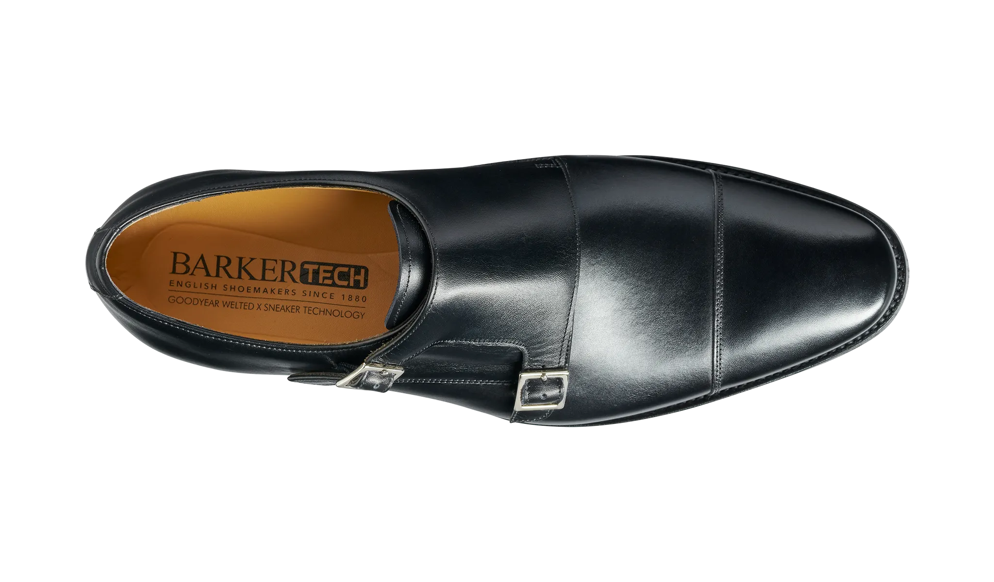 Barker Edison simple Monk Strap - Black Calf