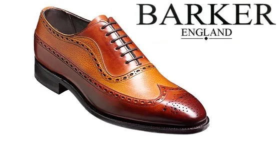 Barker Rochester Brogue wingtip - Rosewood Calf