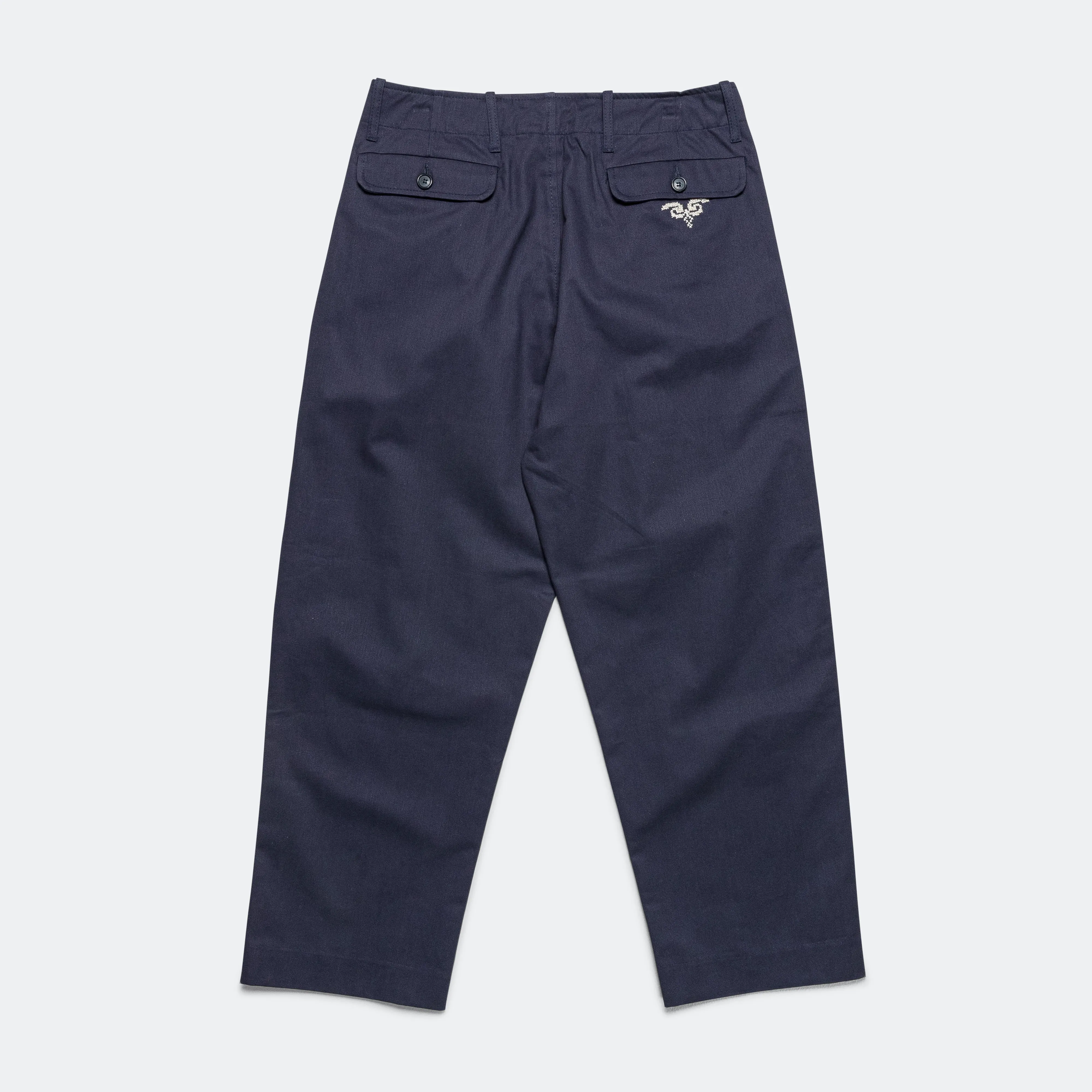 Barwaz Navy Cotton Drill Trousers.