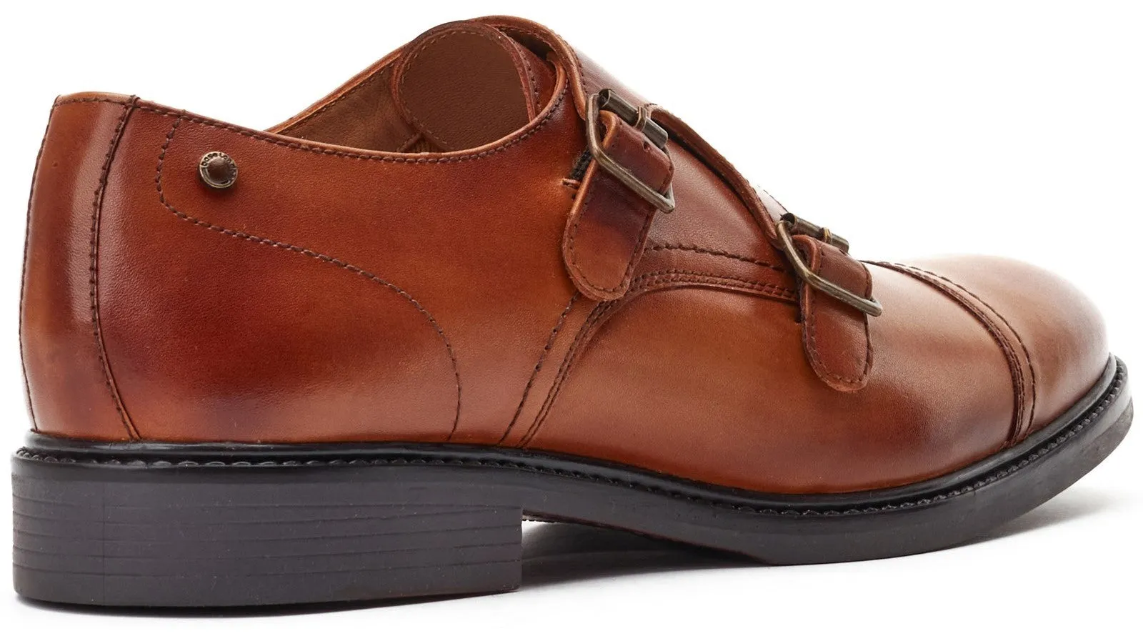 Base London Diablo Mens Leather Monk Shoe