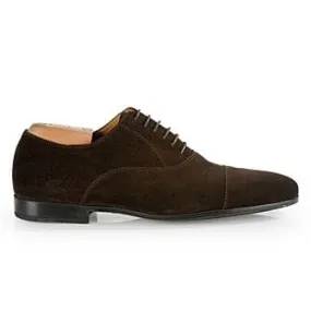 Bitter Chocolate Suede Oxford shoes with Rubber outsole - LENNOX GOMME URBAN