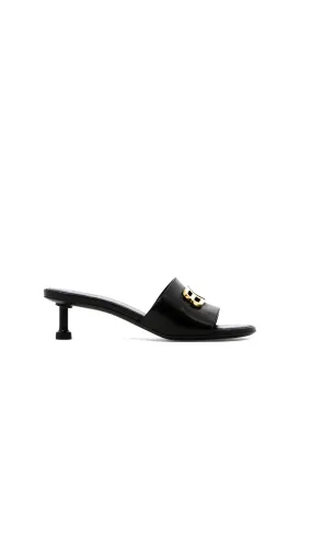 Black Groupie Mules Sandals