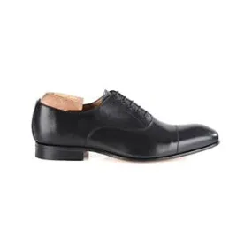 Black leather men's Oxford shoes - Leather outsole - BRISBURY