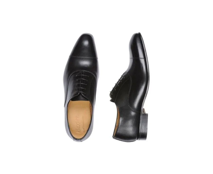 Black leather men's Oxford shoes - Leather outsole - BRISBURY