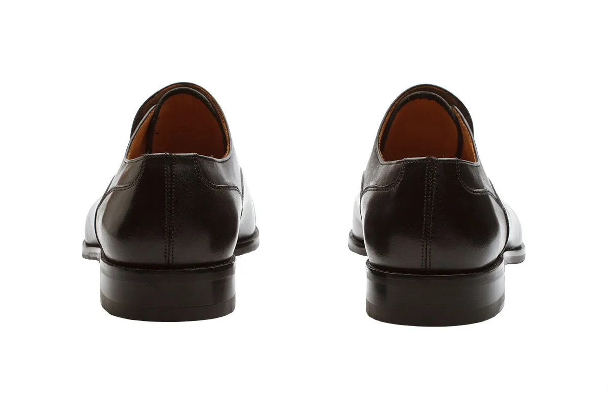 Black Slip-On Toecap Brogue Shoe.