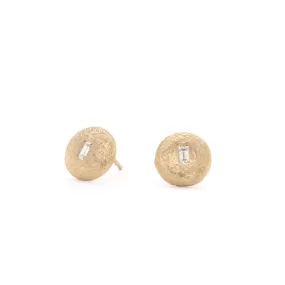 Boulder Diamond Window Stud Earrings