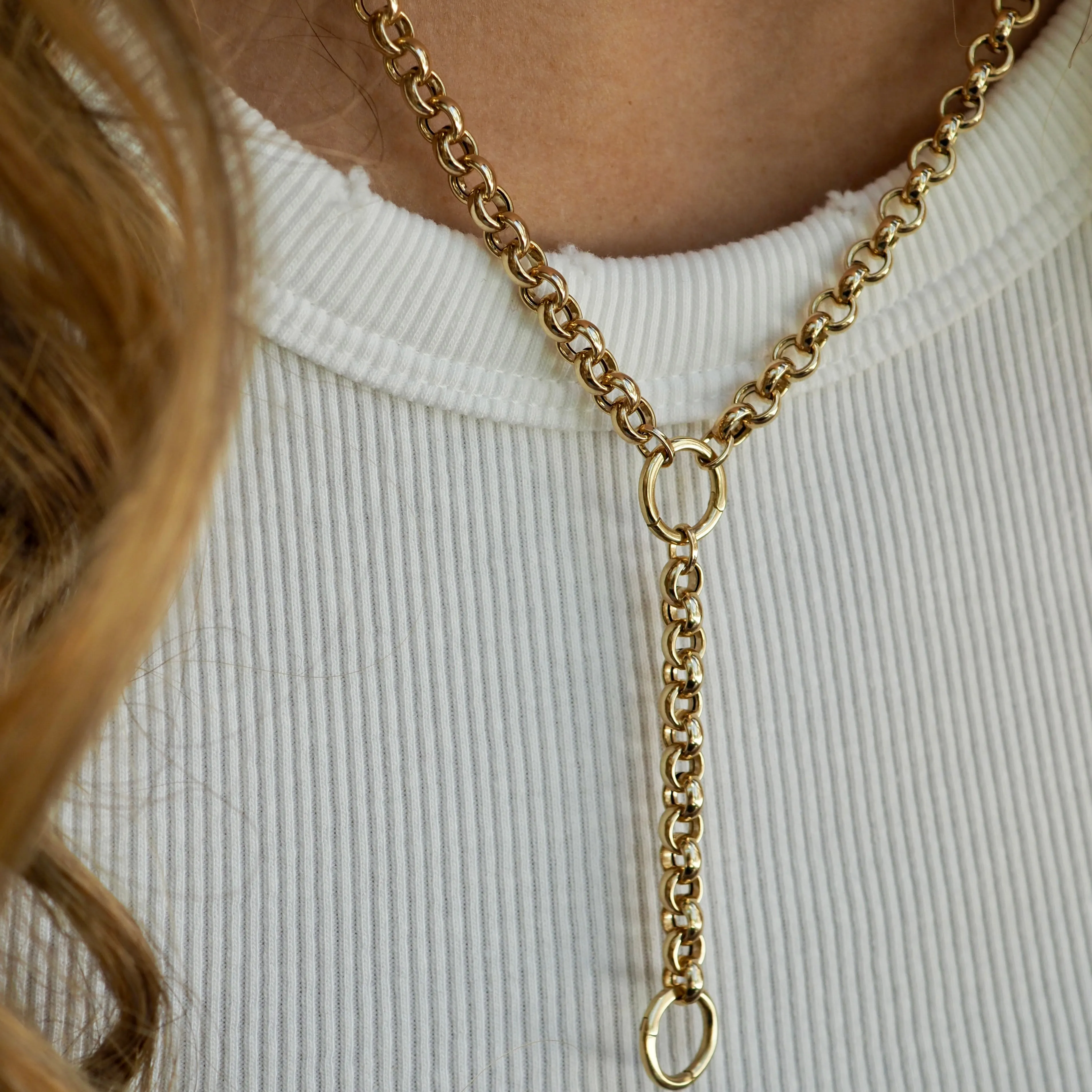 BRETT ROLO CHAIN Y DROP NECKLACES