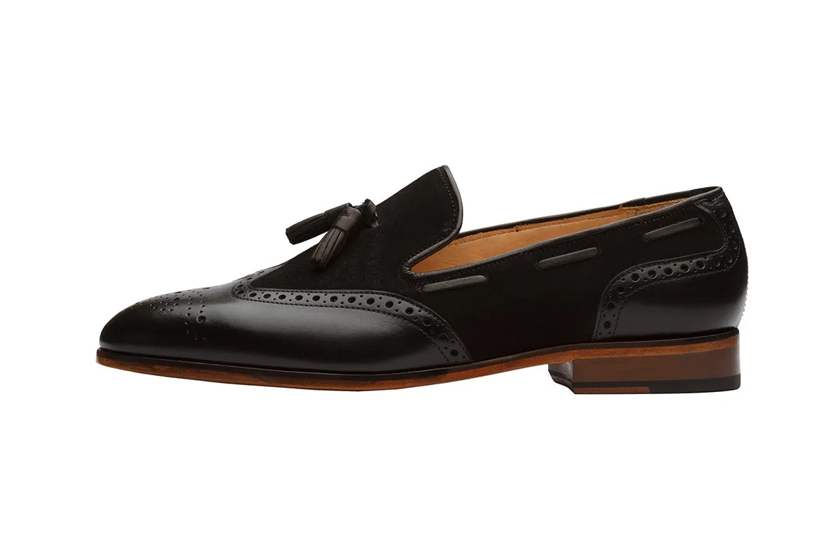 BROGUE COMBINATION TASSEL LOAFER-B