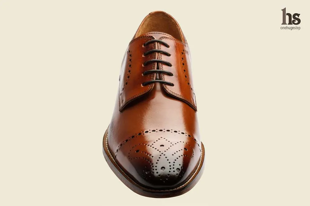 Brogue Derby Medallion Tan