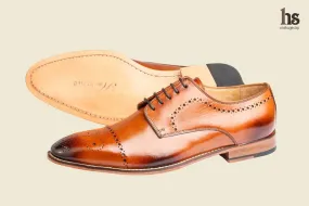 Brogue Derby Medallion Tan