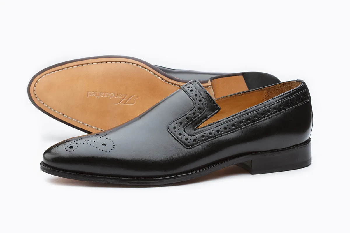 Brogue Loafer Medallion Black - Result