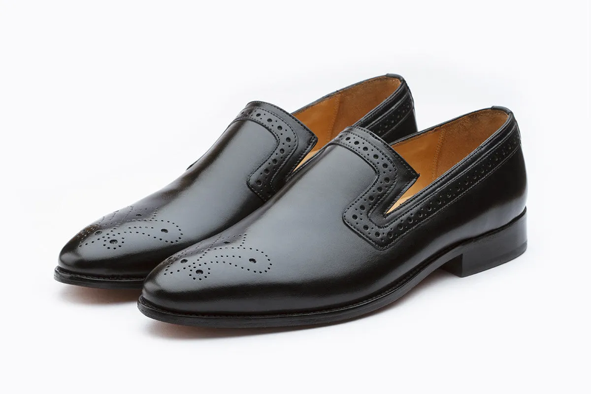 Brogue Loafer Medallion Black - Result