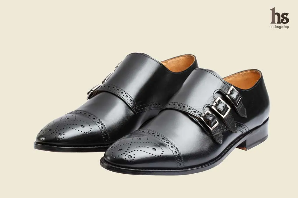 Brogue Monk Black Shoe