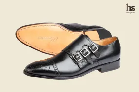 Brogue Monk Black Shoe