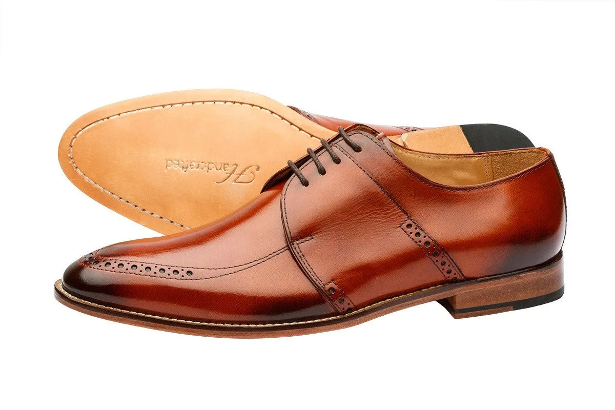 Brogue Saddle Derby | Reddish Tan