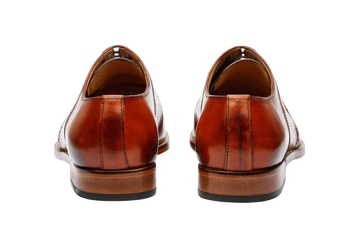 Brogue Saddle Derby | Reddish Tan