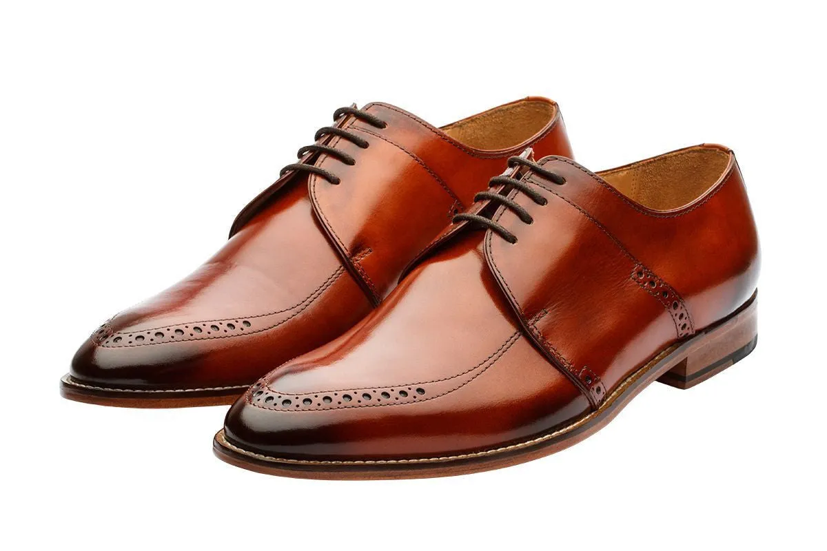 Brogue Saddle Derby | Reddish Tan