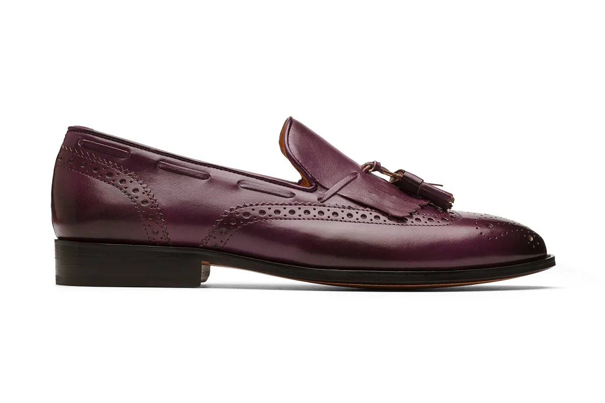 Brogue Wingcap Kelty Loafers - Purple