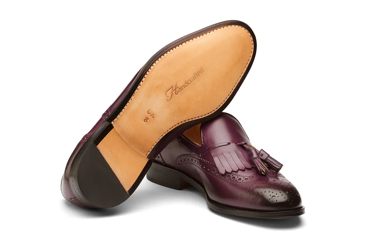 Brogue Wingcap Kelty Loafers - Purple