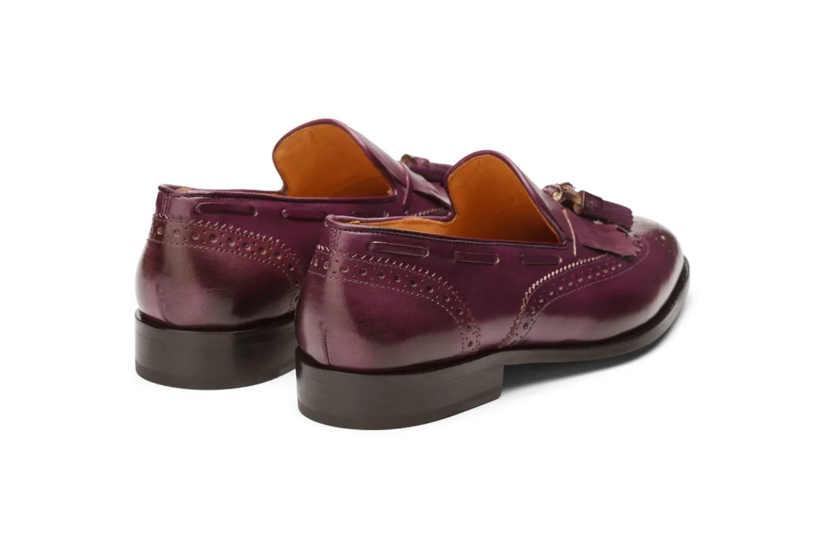 Brogue Wingcap Kelty Loafers - Purple