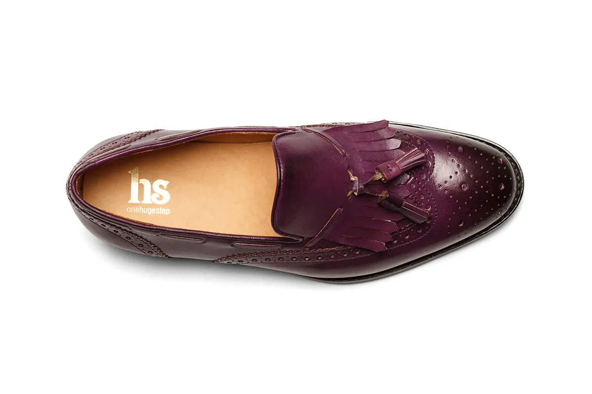 Brogue Wingcap Kelty Loafers - Purple