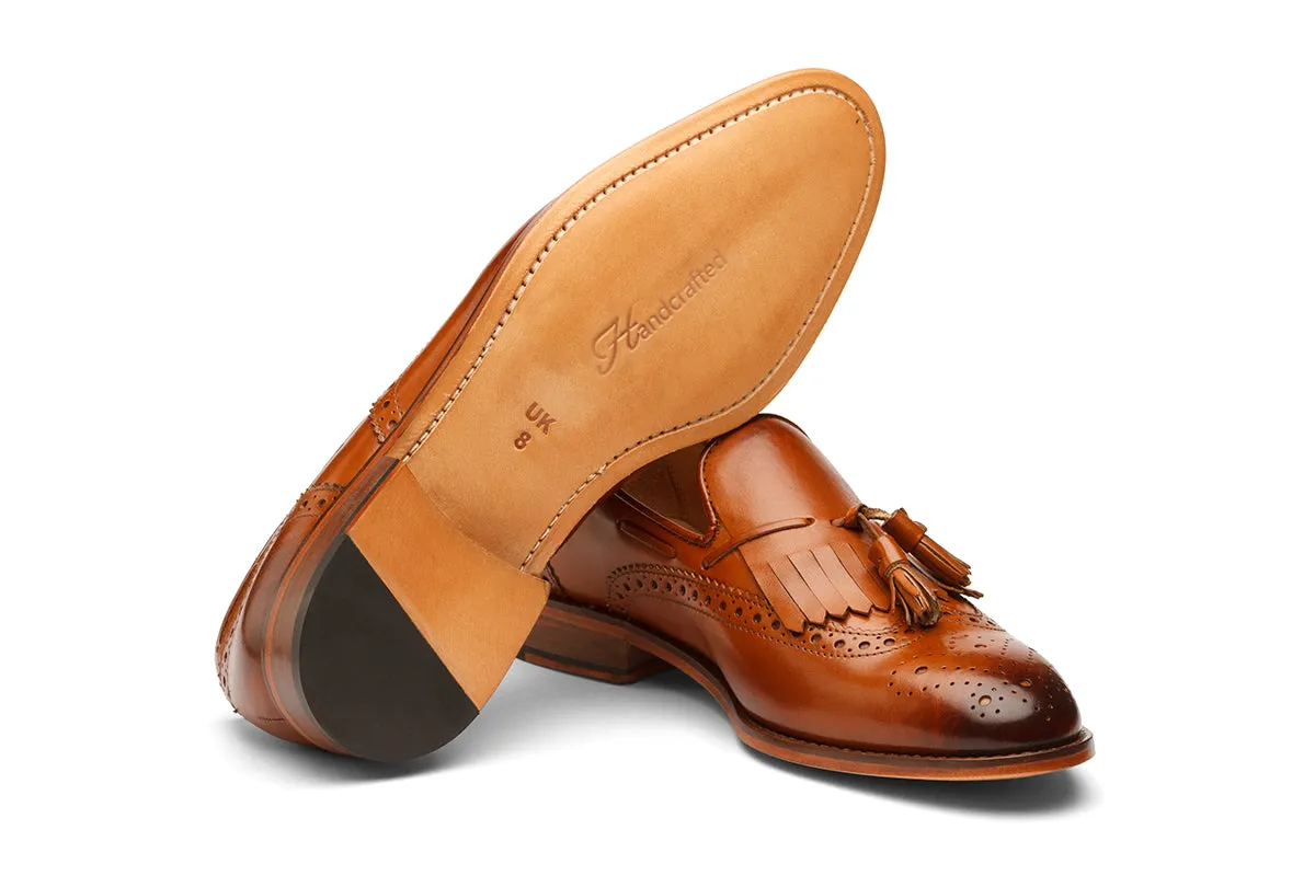 Brogue Wingcap Kelty Loafers - Tan - Shop now!