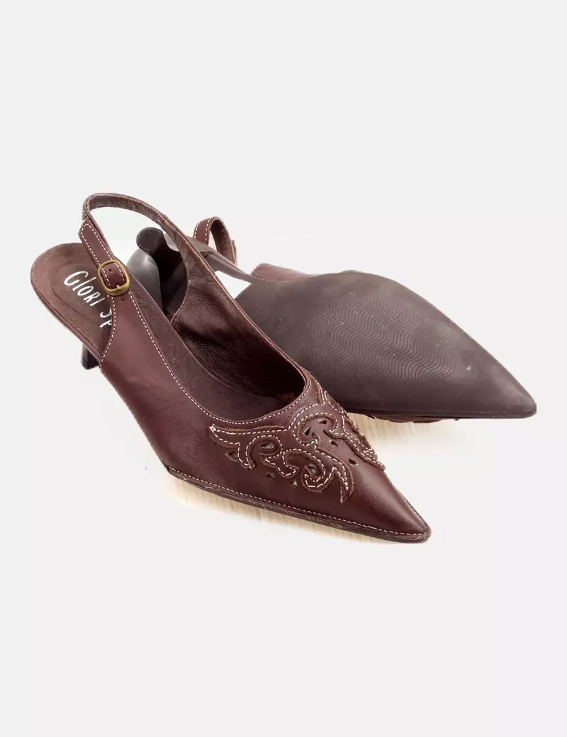 Brown heeled Glori sport Mules 