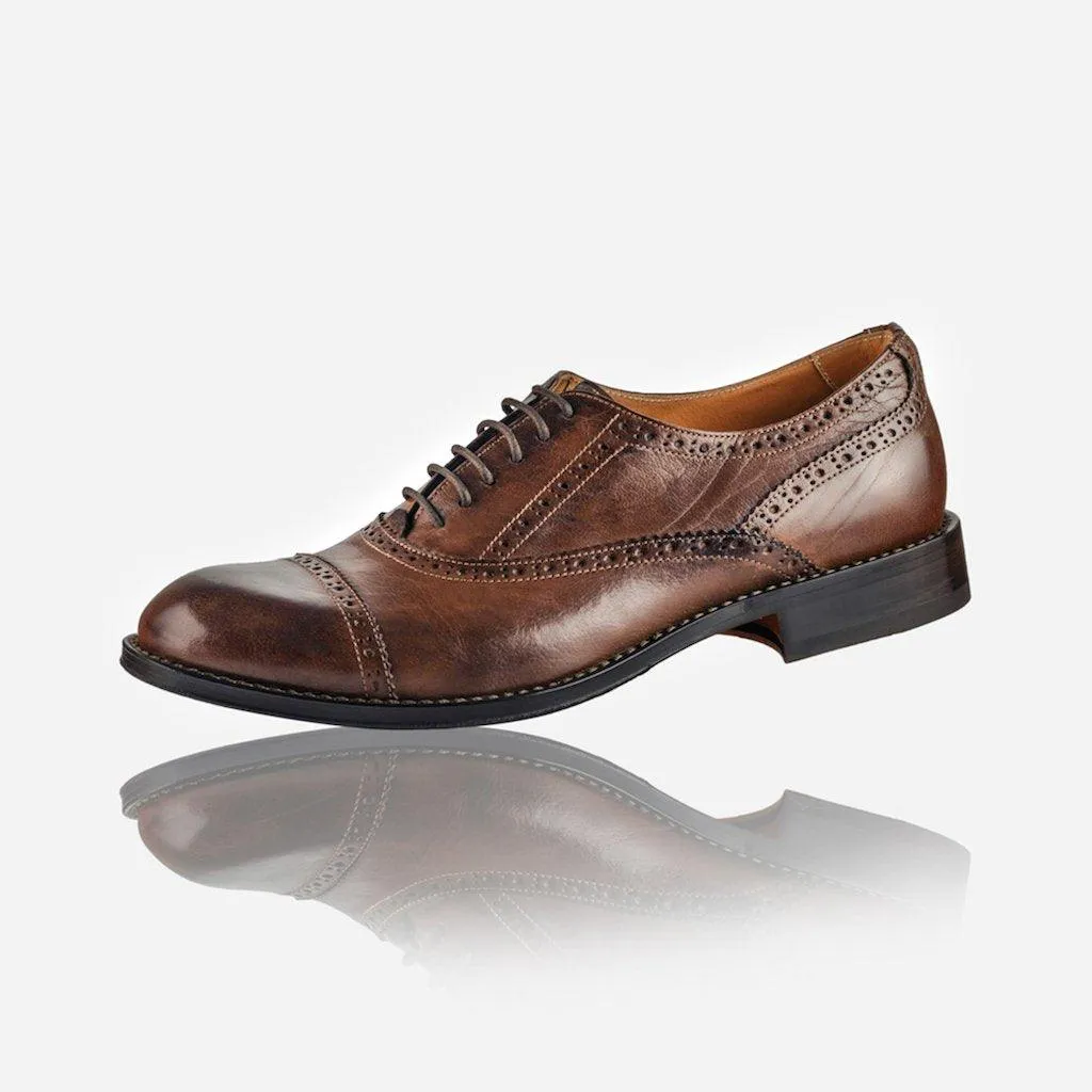 Brown Leather Brogue Shoes for Men