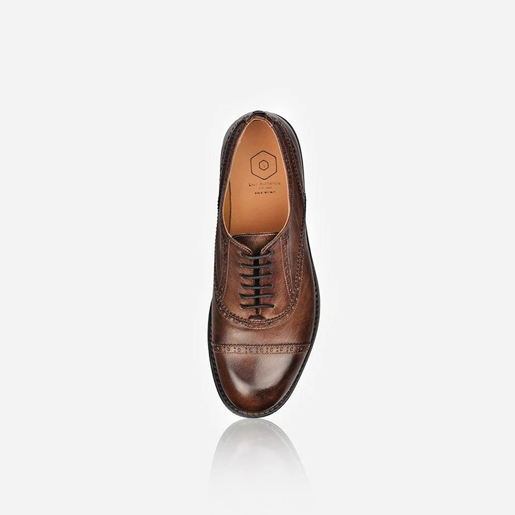 Brown Leather Brogue Shoes for Men