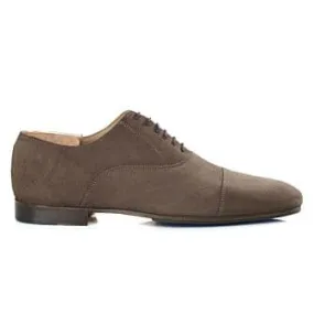 Brown Taupe Suede Oxford Shoes - Leather Outsole & Rubber Pad - Lennox Patin