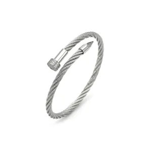 B.Tiff Pavé Pointe Cable Bangle Bracelet (BG005W)