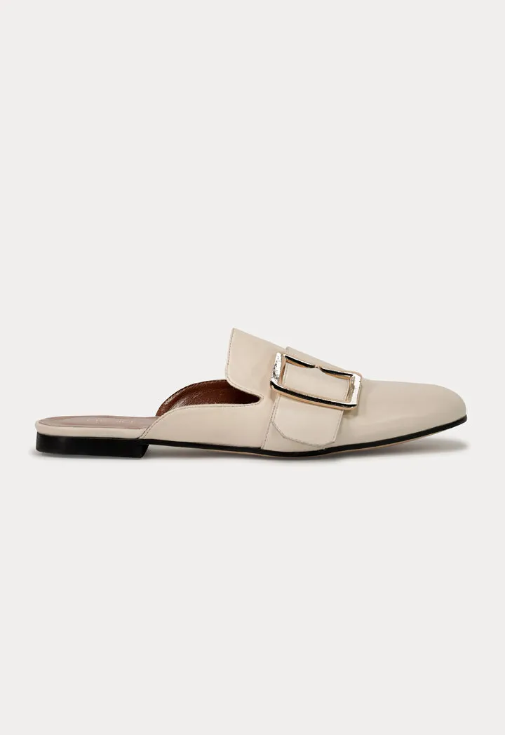 Buckle flat mules with round toe - Buy now!