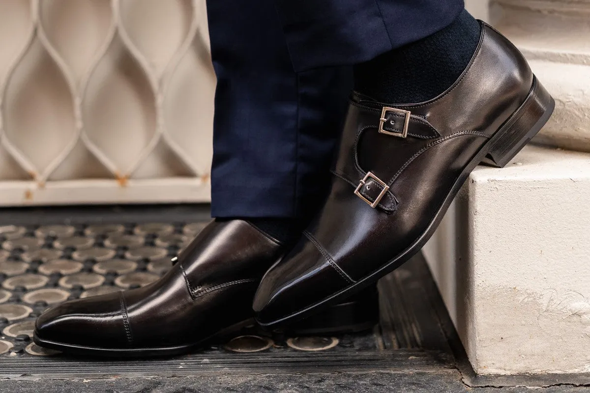 Burton Double Monk Strap - Nero: Shop now for the best menswear footwear.