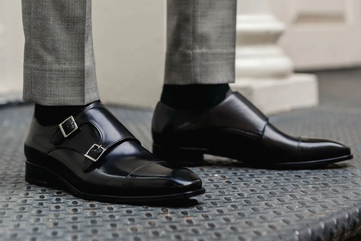 Burton Double Monk Strap - Nero: Shop now for the best menswear footwear.