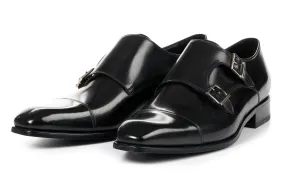 Burton Double Monk Strap - Nero: Shop now for the best menswear footwear.