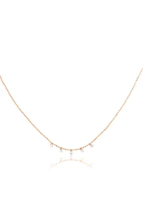 Celeste 5 Floating Diamond Necklace - Rose Gold