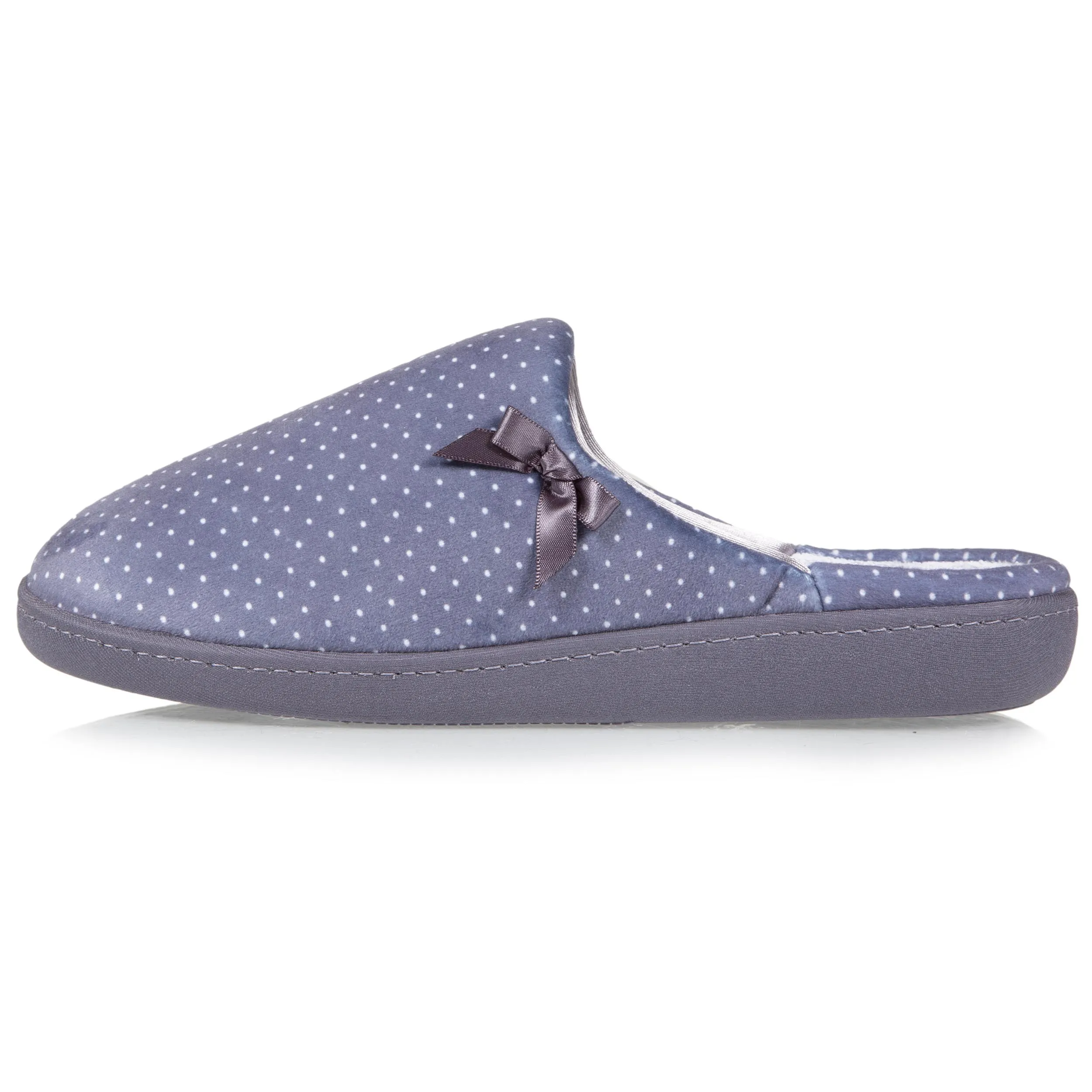 Chaussons mules Femme Pois Gris